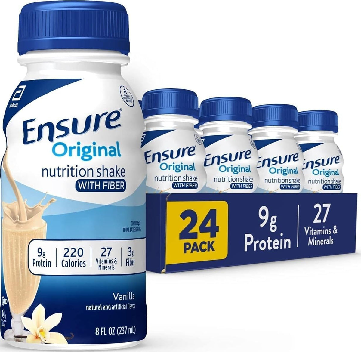 Ensure Original Vanilla Nutrition Shake With Fiber, 24 Pack