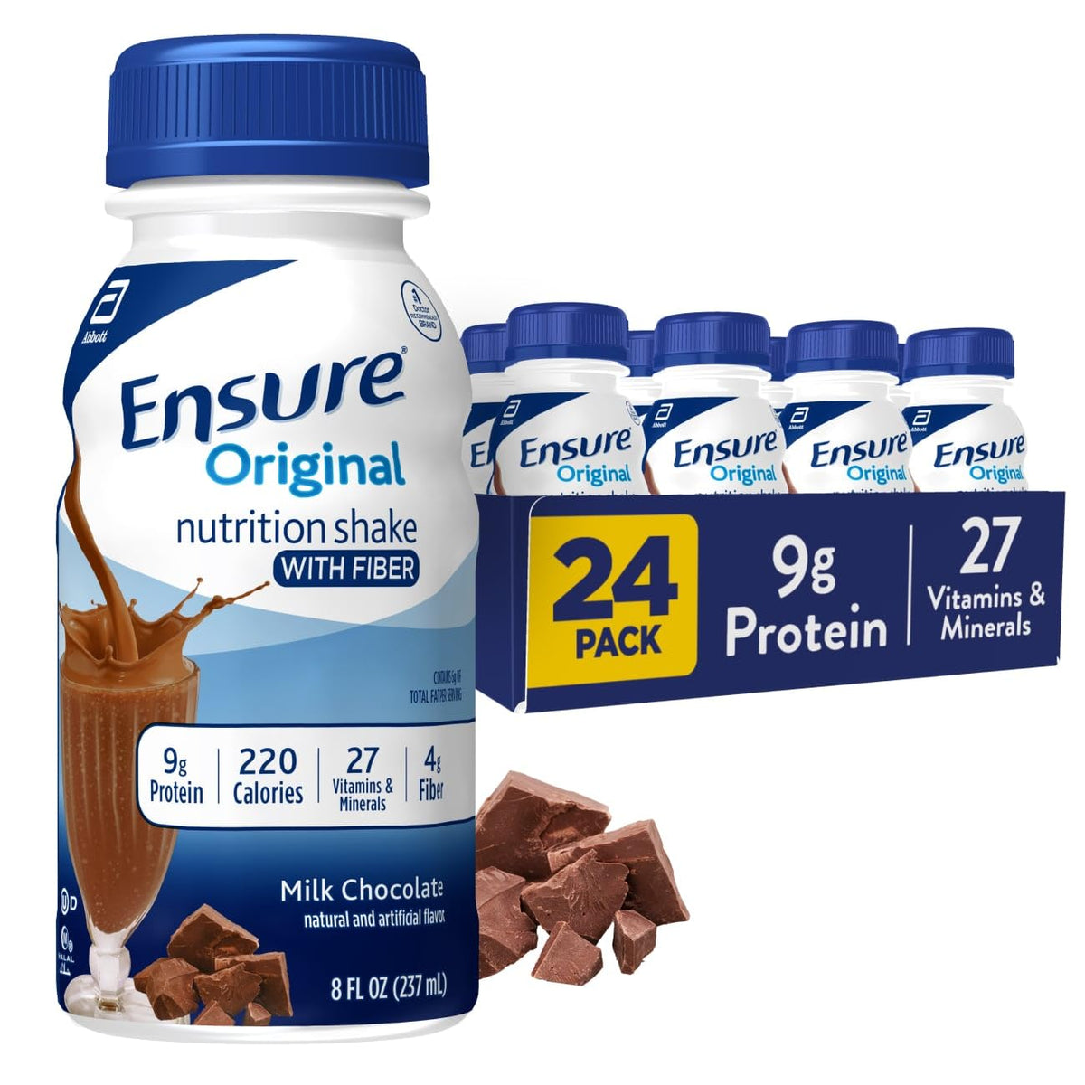 Ensure Original Vanilla Nutrition Shake With Fiber, 24 Pack