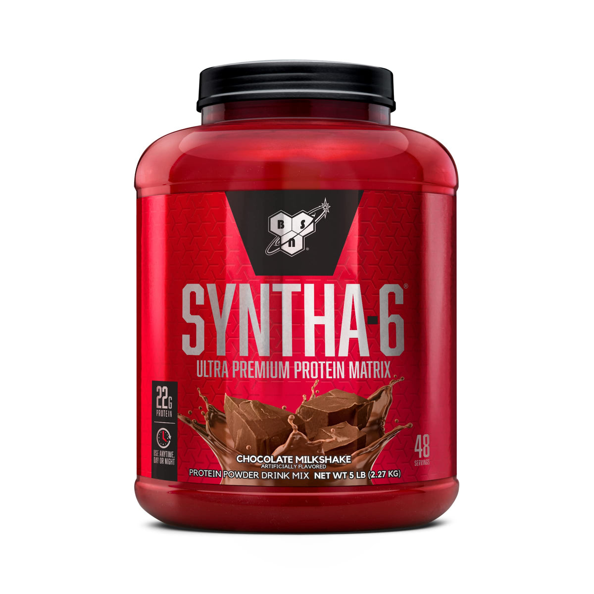 BSN SYNTHA-6 Premium Protein Powder, Strawberry Milkshake, 48 Servings