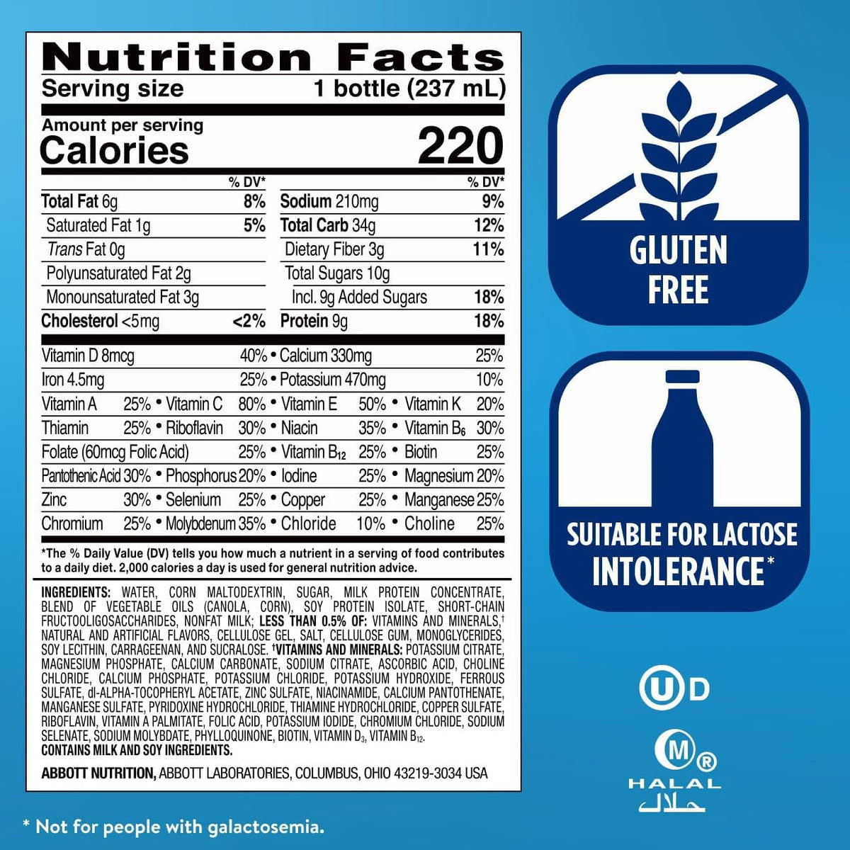 Ensure Original Vanilla Nutrition Shake With Fiber, 24 Pack